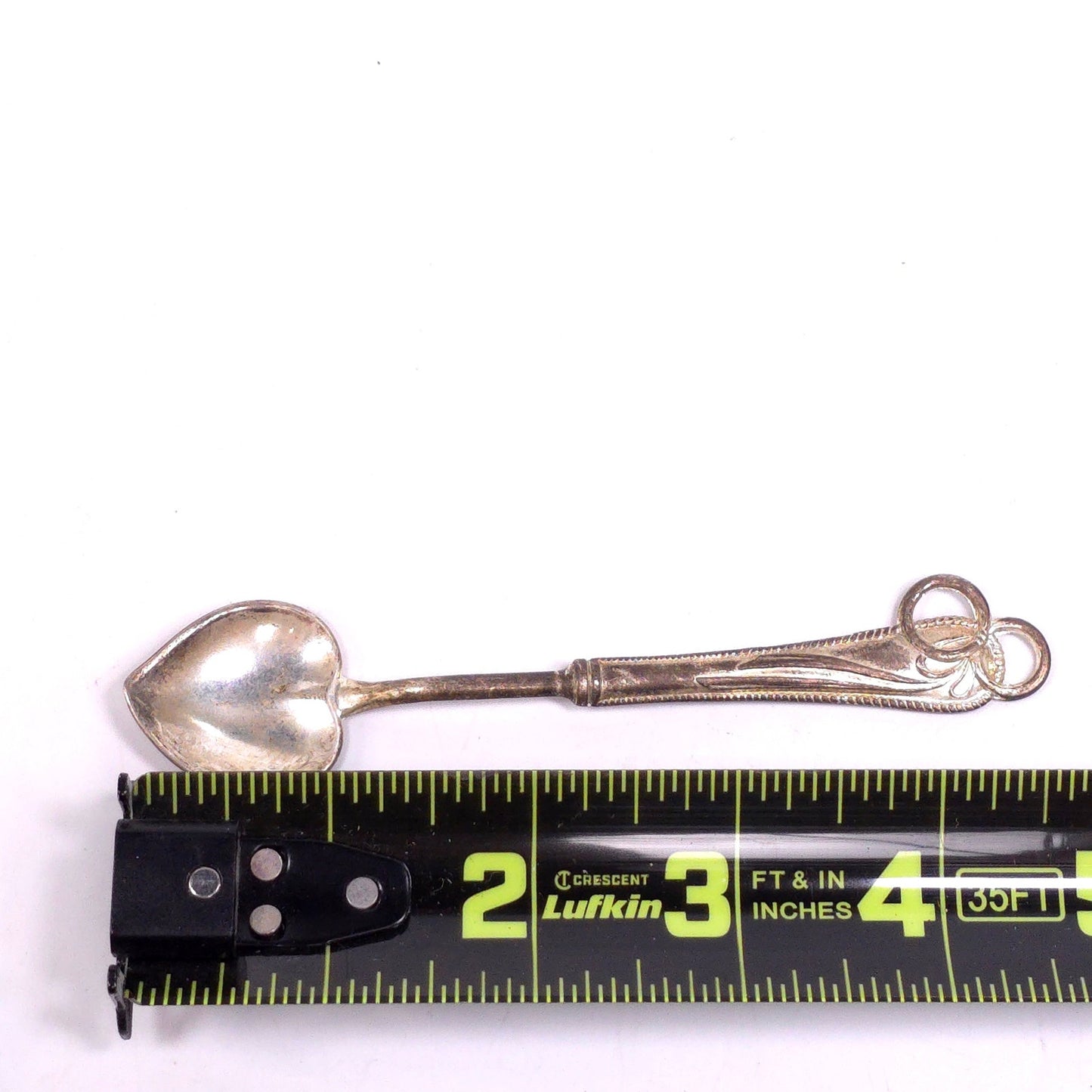 Vintage Italy Silverplated Heart Wedding E.P.Zinc Cartouche Spoon Winged Lion
