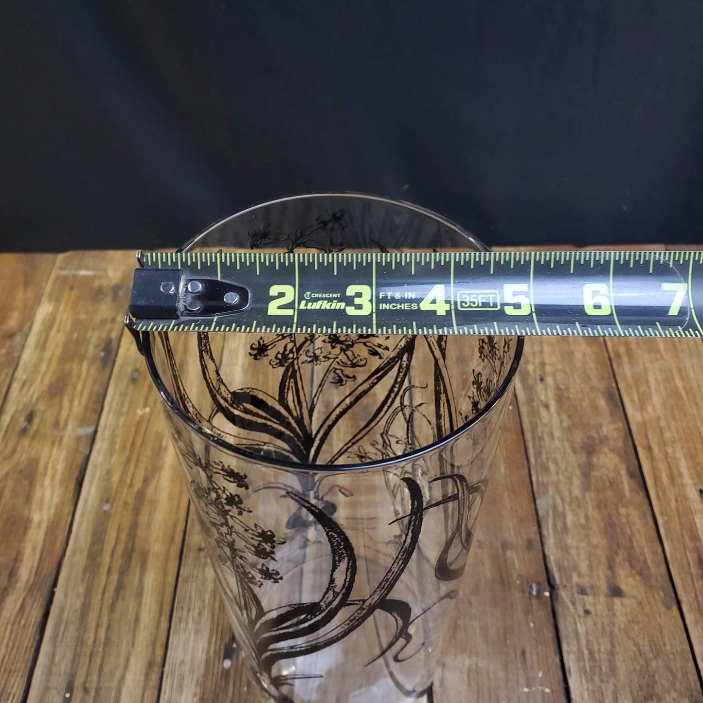 Clear Glass Vase with Hyacinth Flower Overlay - Elegant Home Decor