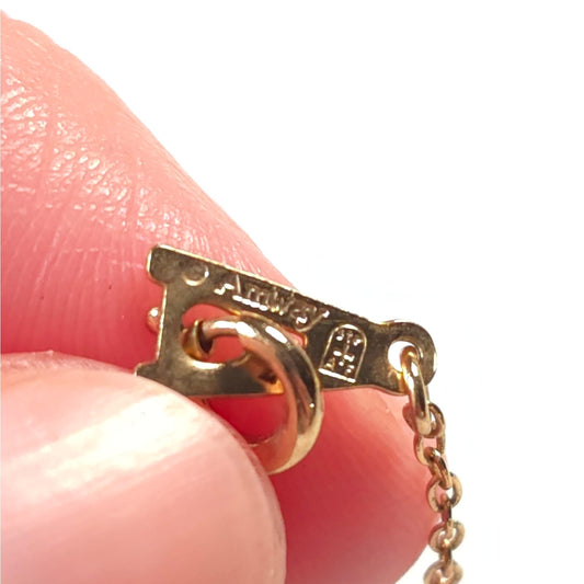 Amway Gold-Tone Chain Necklace With Small Rhinestone Pendant