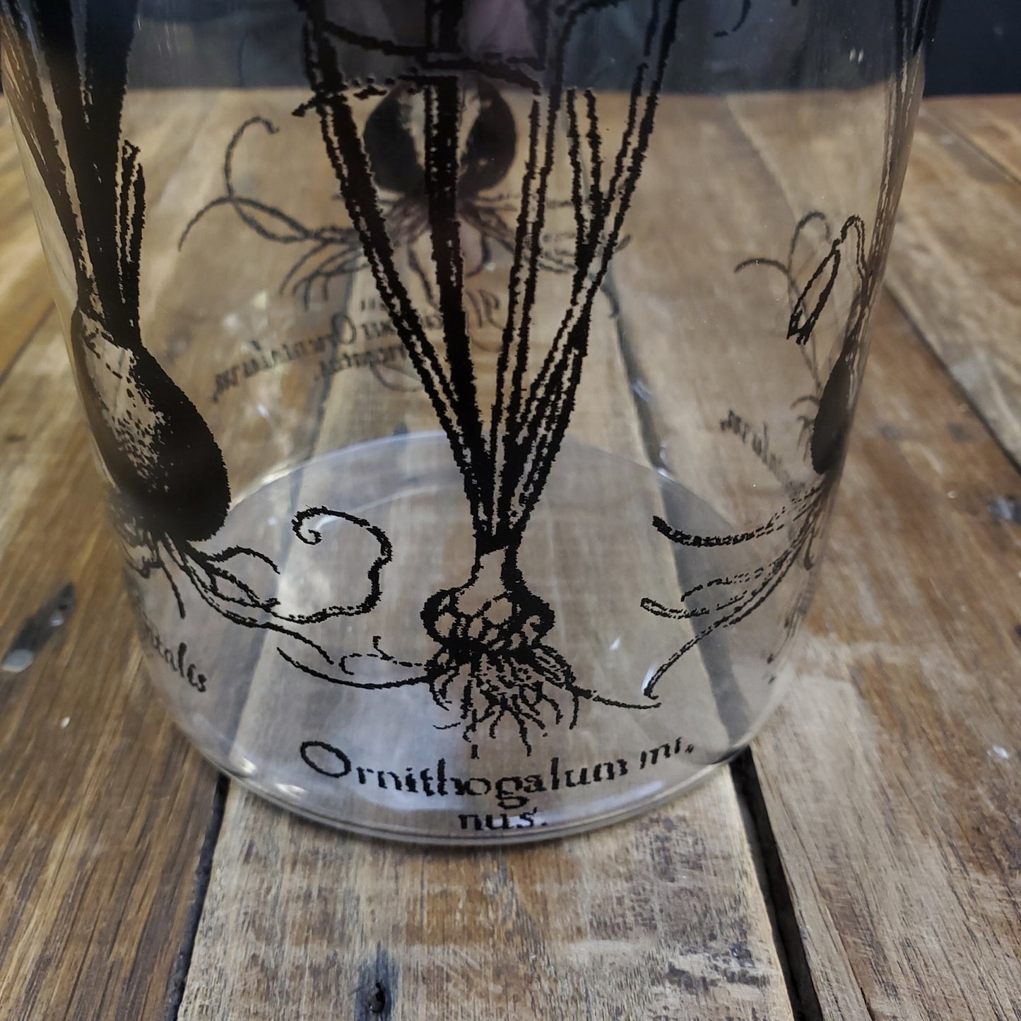 Clear Glass Vase with Hyacinth Flower Overlay - Elegant Home Decor