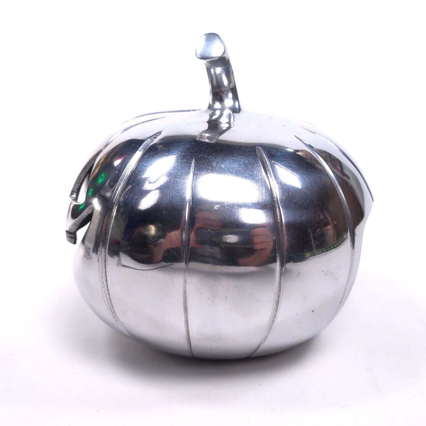 Polished Steel Heavy Jack O Lantern Votive Candle Holder