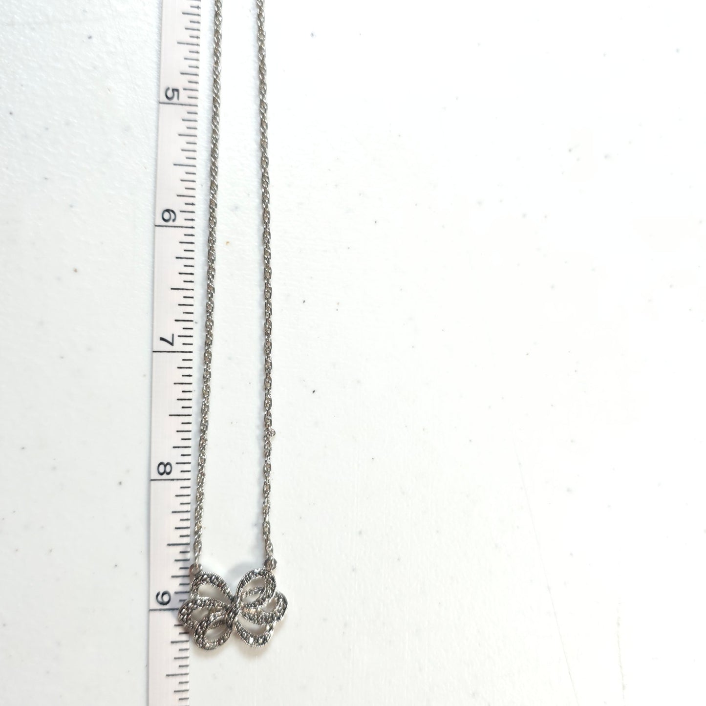 Avon Bow Silver-Tone Necklace