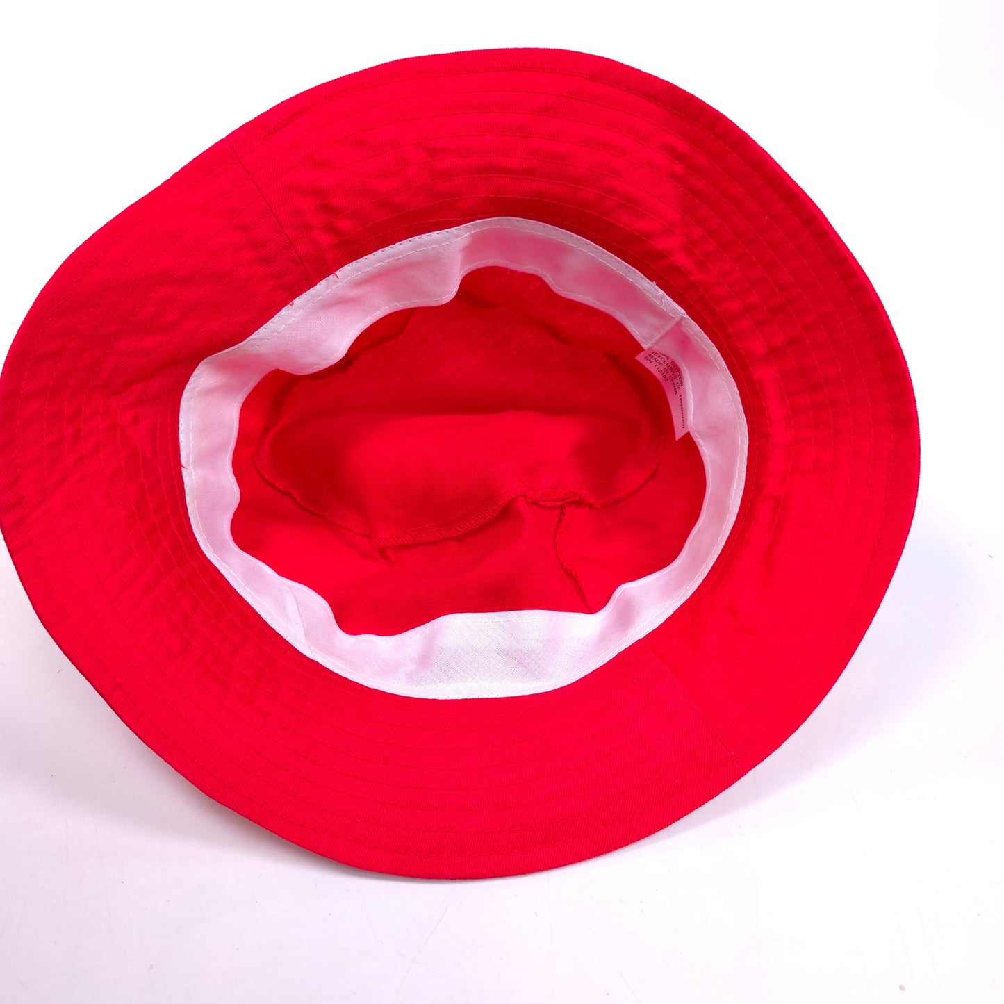 100% Cotton Red Bucket Hat Cap Size M 21 3/4" Circumference