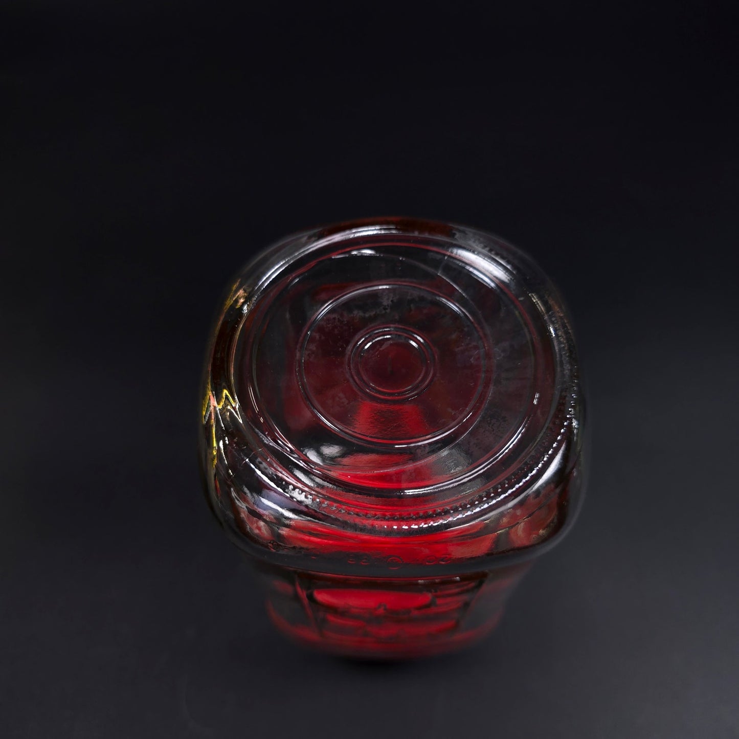 Vintage Mason Glass Canister Jar w/ Red Screw On Lid