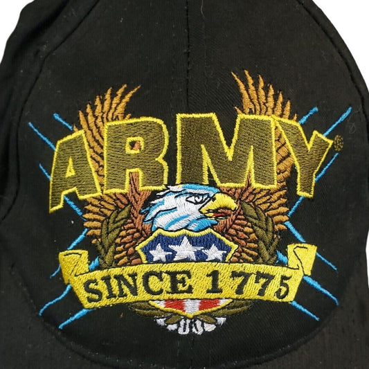 US Army Black Cap Hat Adjustable Strap Back Army Since 1775 Collectible