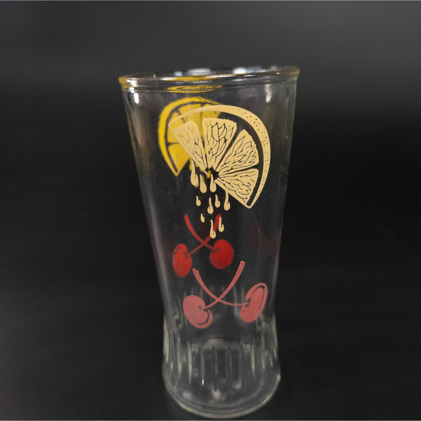 Anchor Hocking 1537 Lemon and Cherry MCM Collins Tumbler Mixed Drink Tea