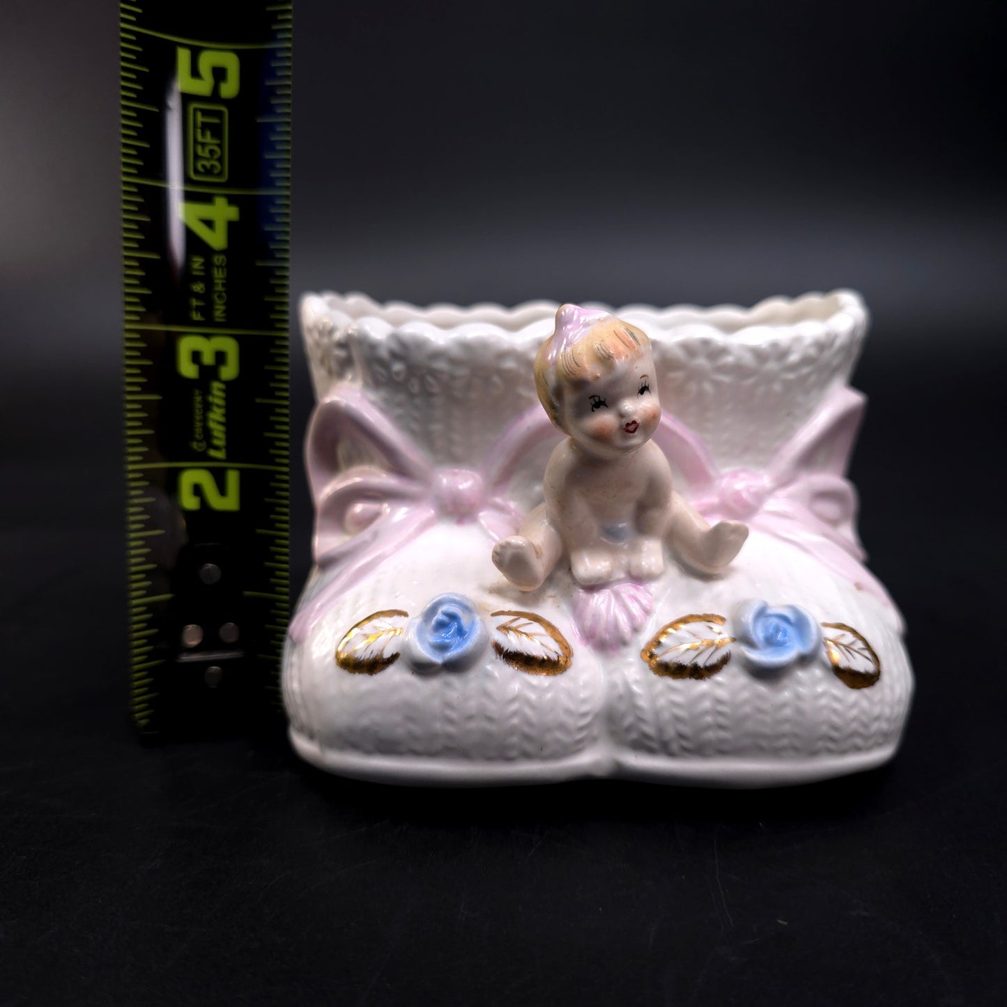 Vintage Napcoware Porcelain Baby Shoes trinket Dish Planter