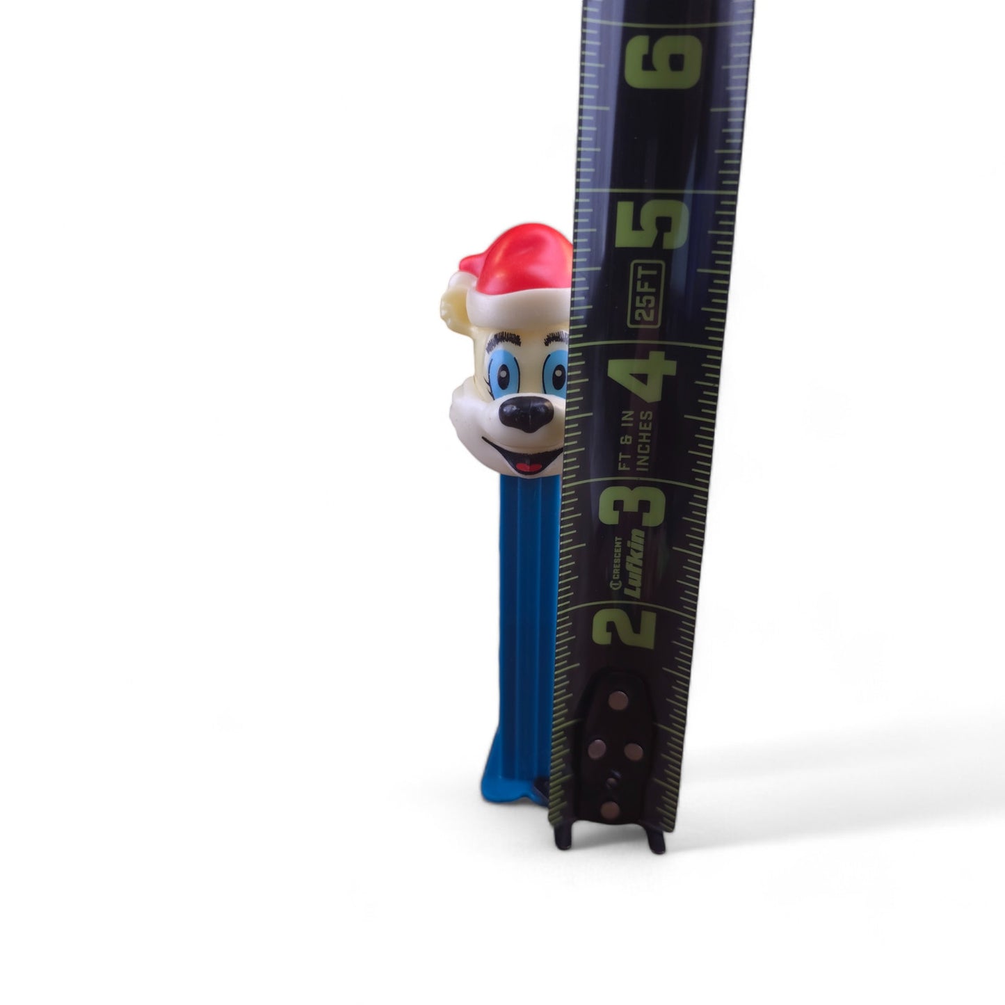 PEZ Christmas Polar Bear With Santa Hat Footed Candy Dispenser 2002 Blue