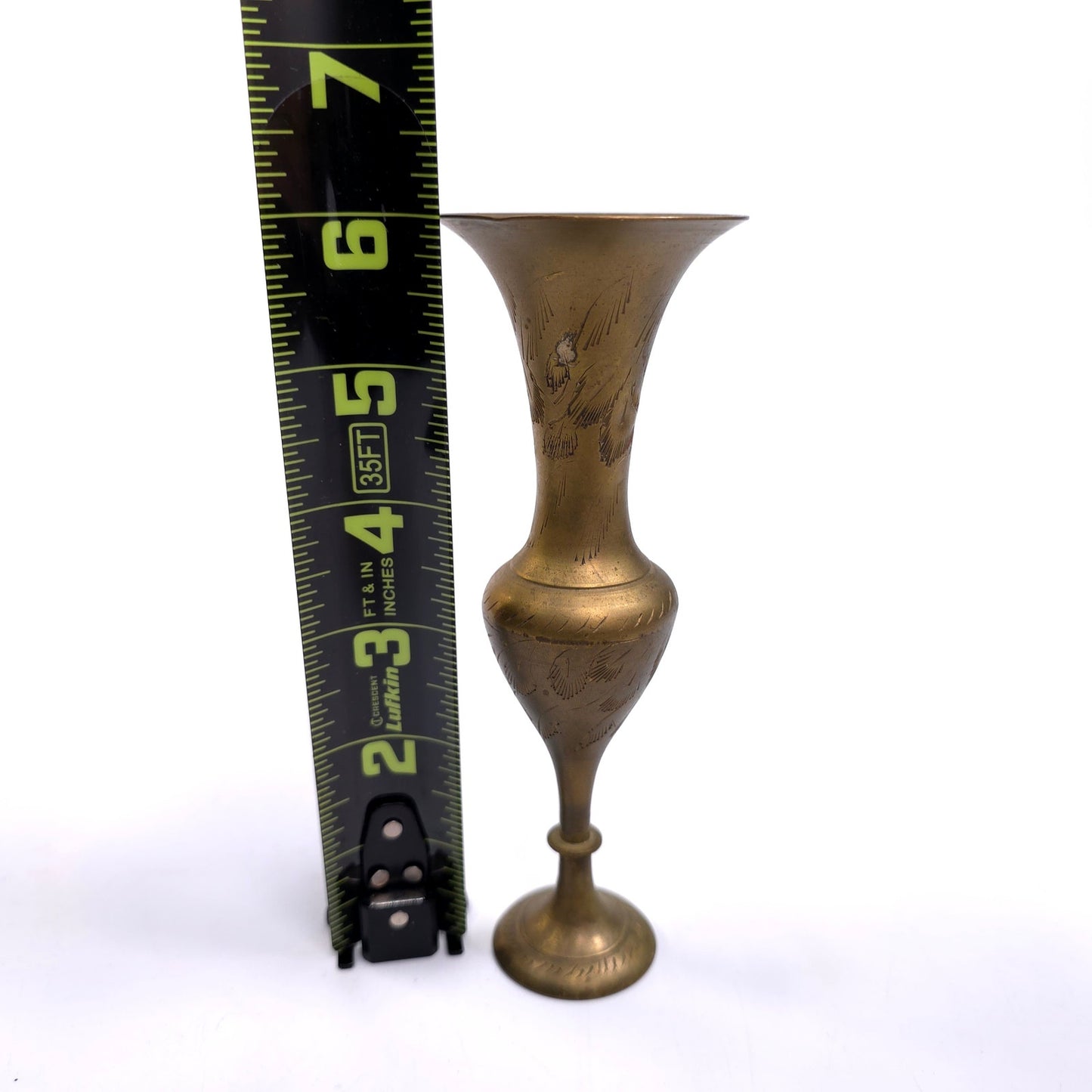 Vintage MCM Slim Skinny Brass Bud Vase India
