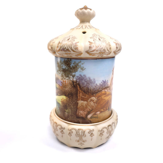 Vintage Ardalt Lenwile Vanity Jar Canister Trinket Music Box Renaissance