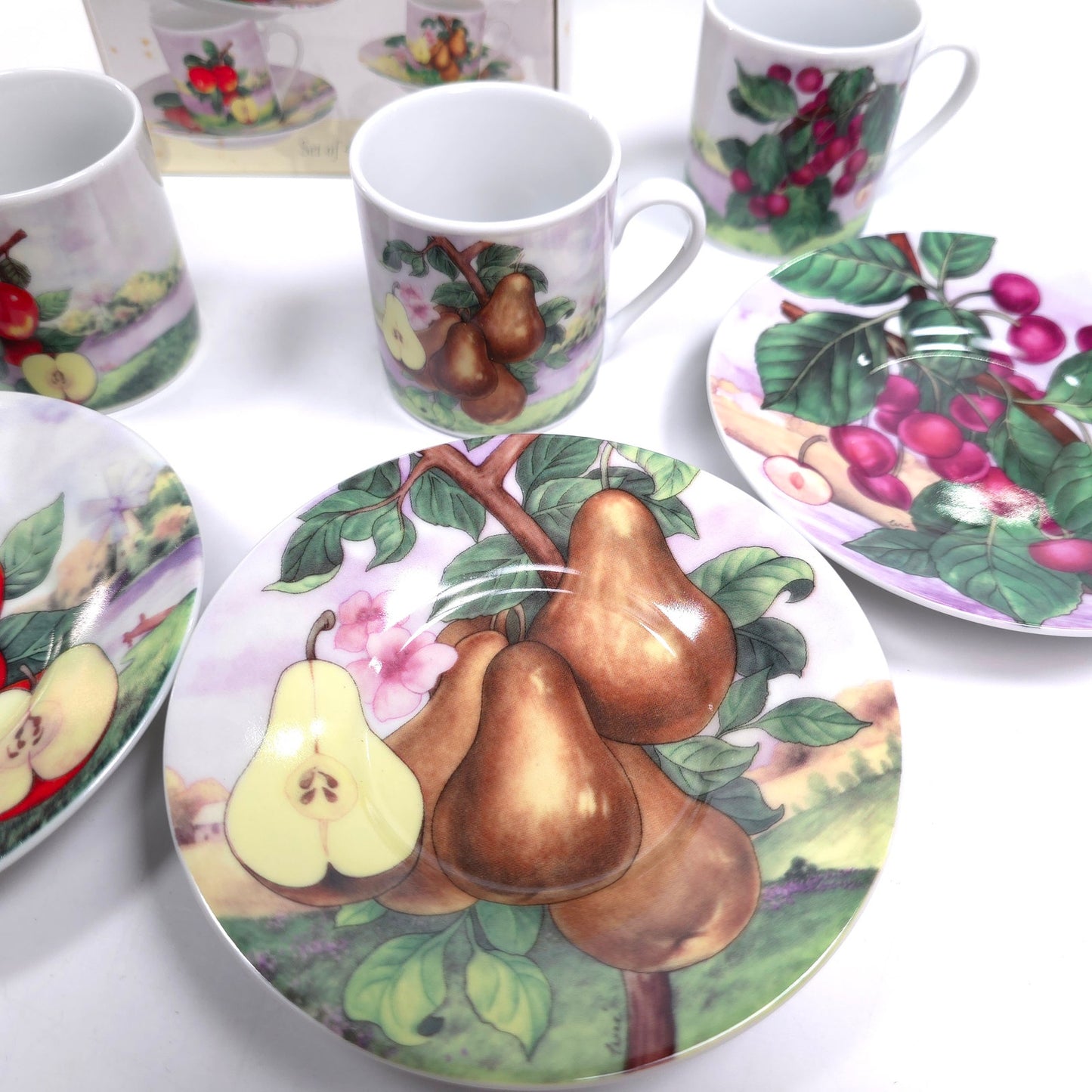 Home Essentials Golden Orchard Set Of 4 Espresso Cup & Saucers