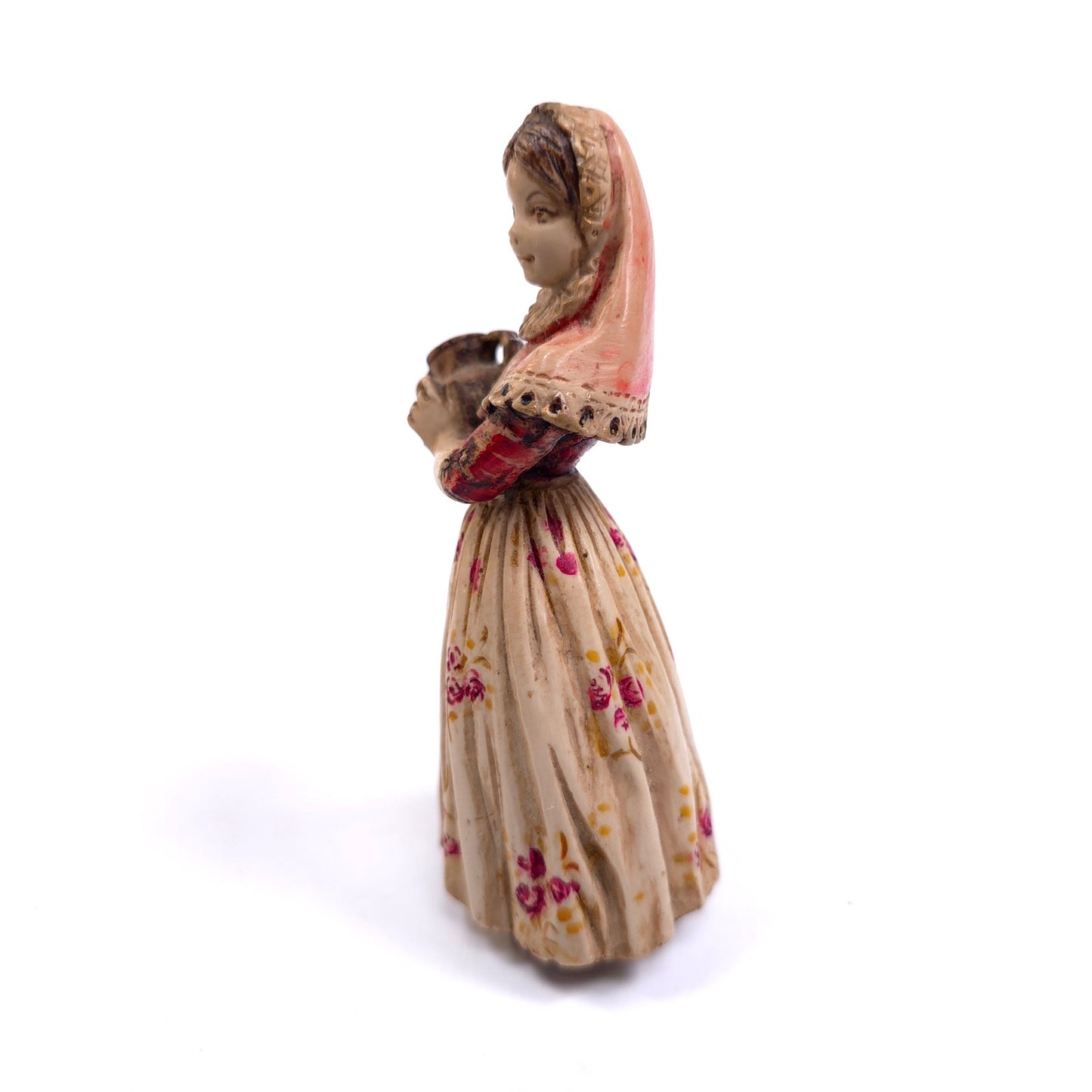 Vintage Ricardo Resin Figurine Woman Holding Pitcher Jar Pottery Signed