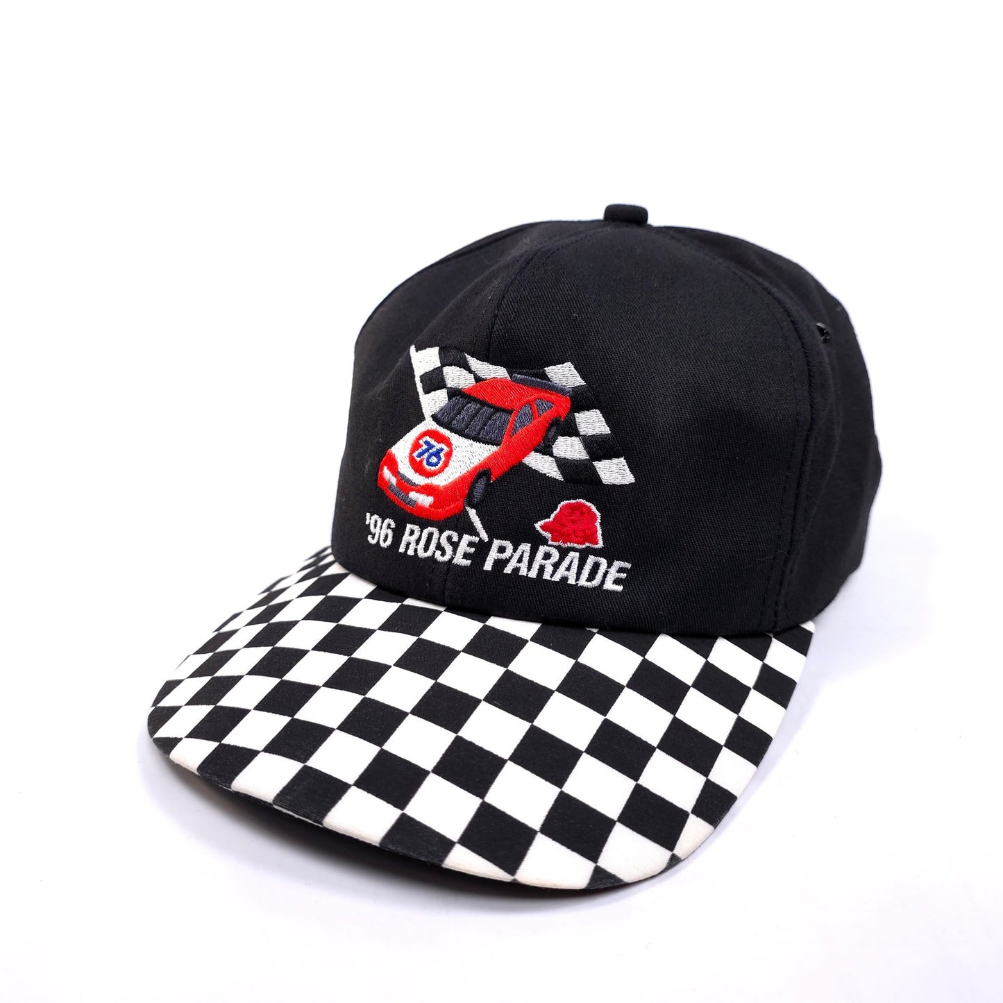 '96 rose Parade Snapback 5 Panel Hat Cap Racing Flag