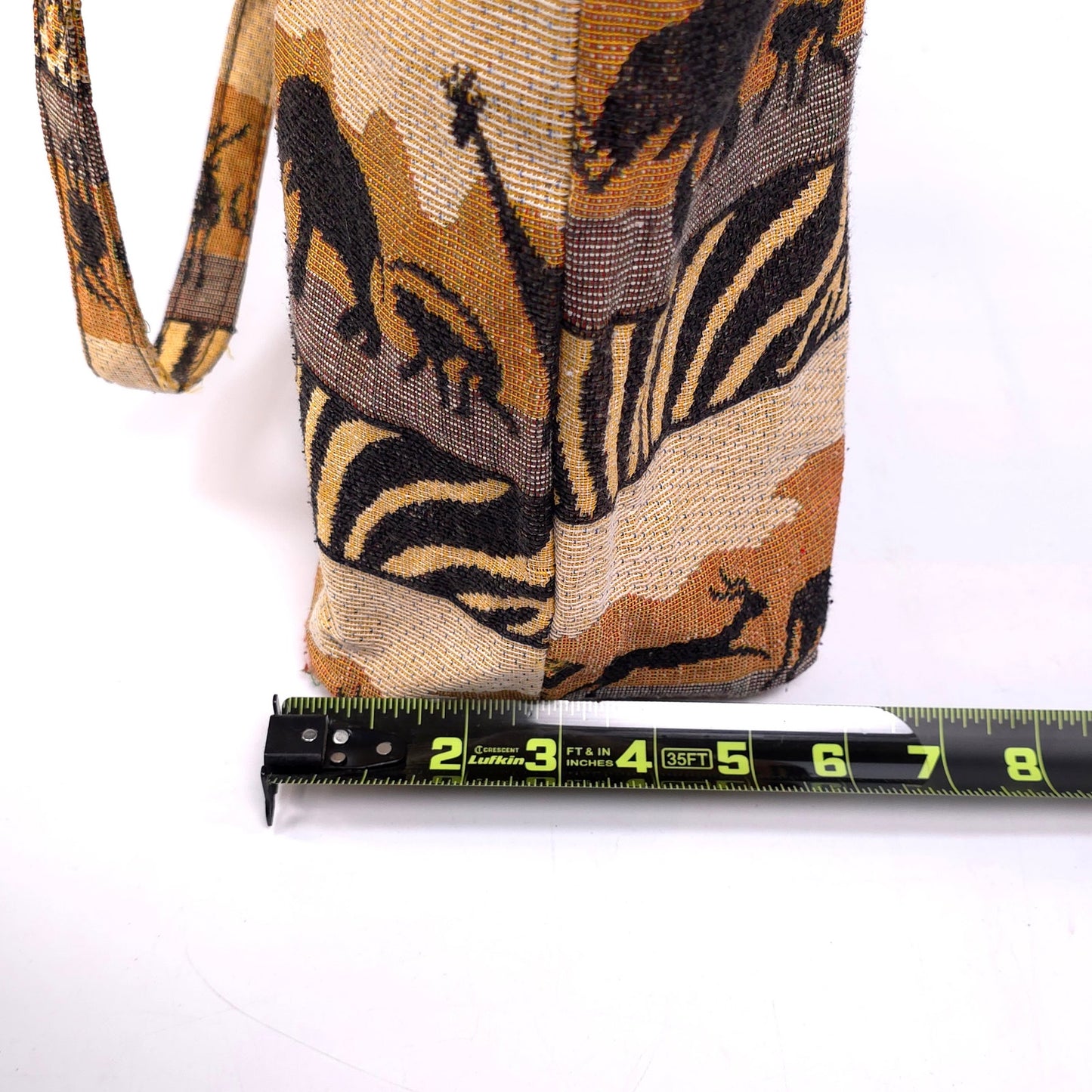 African Safari Themed Shoulder Tote Bag Purse Elephant Monkey Giraffe Antelope