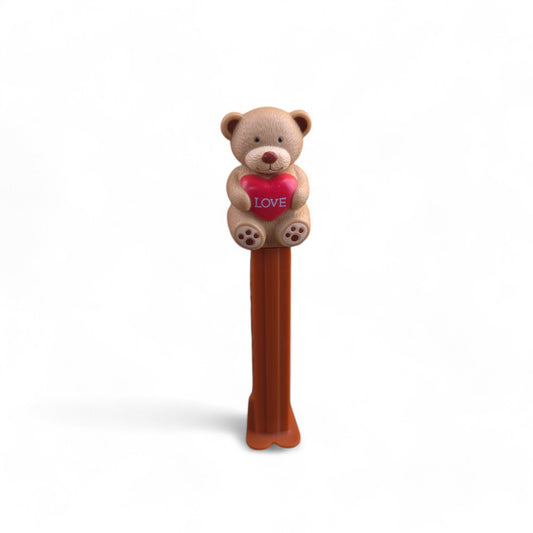 PEZ Valentine Bear Footed Candy Dispenser 2011 Brown