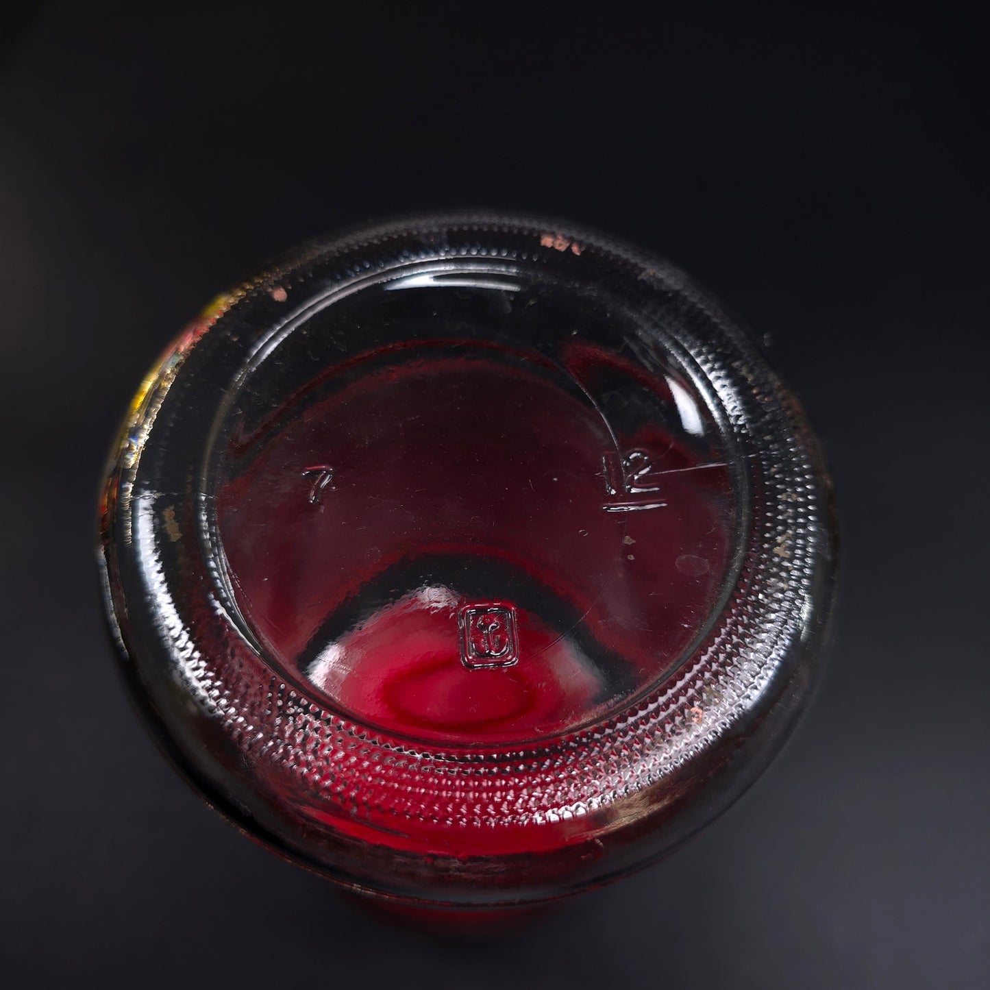 Vintage Anchor Hocking Glass Canister Jar w/ Red Screw On Lid