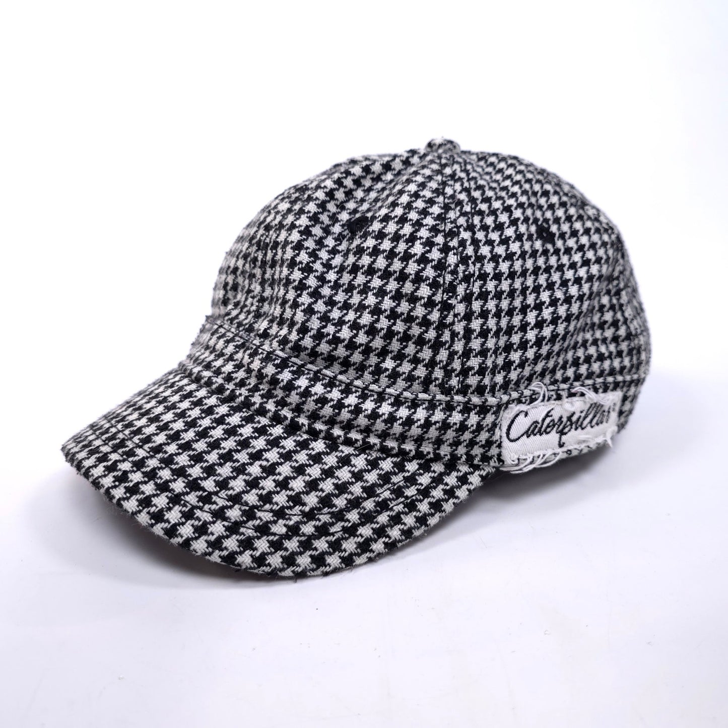 Caterpillar Houndstooth 6 Panel Short Bill Fashion Adjustable Cap Hat