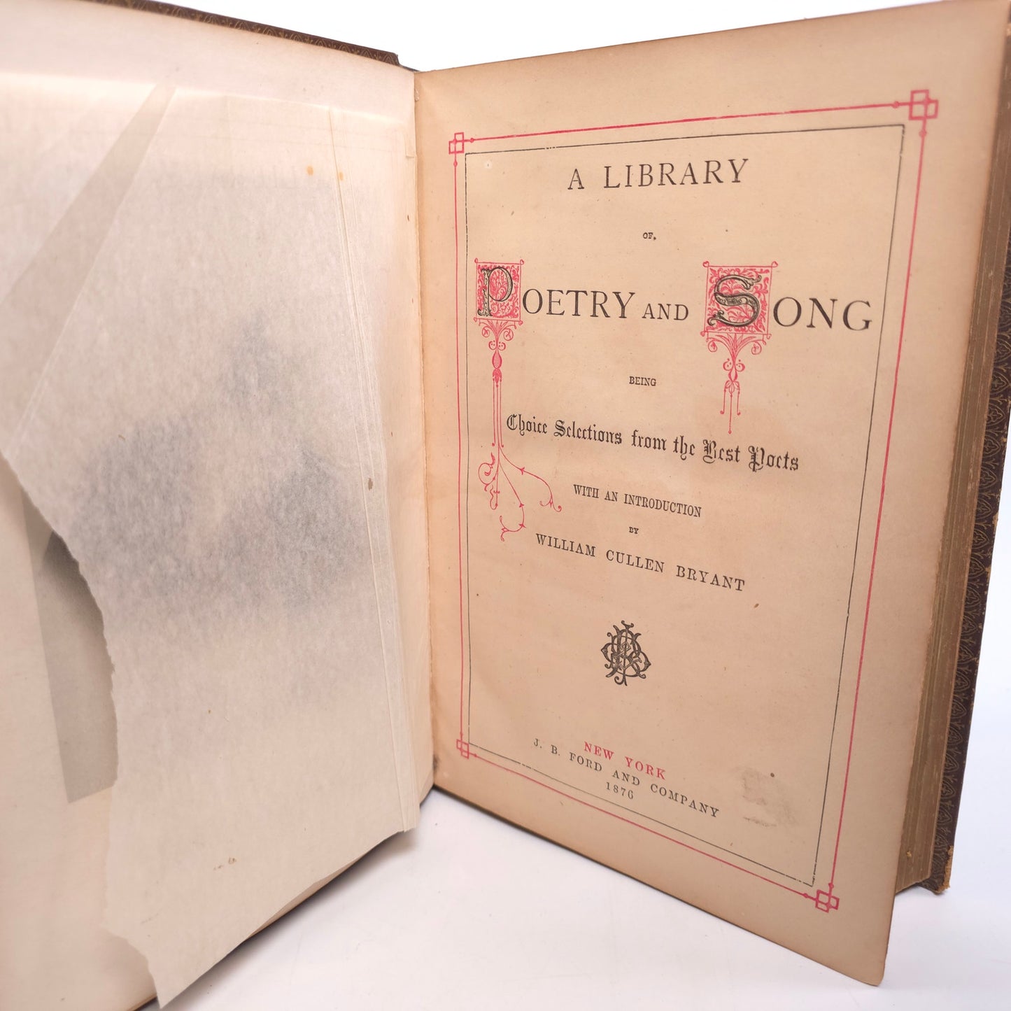 A Library Of Poetry And Song William Cullen Bryant 1876 Leather Bound