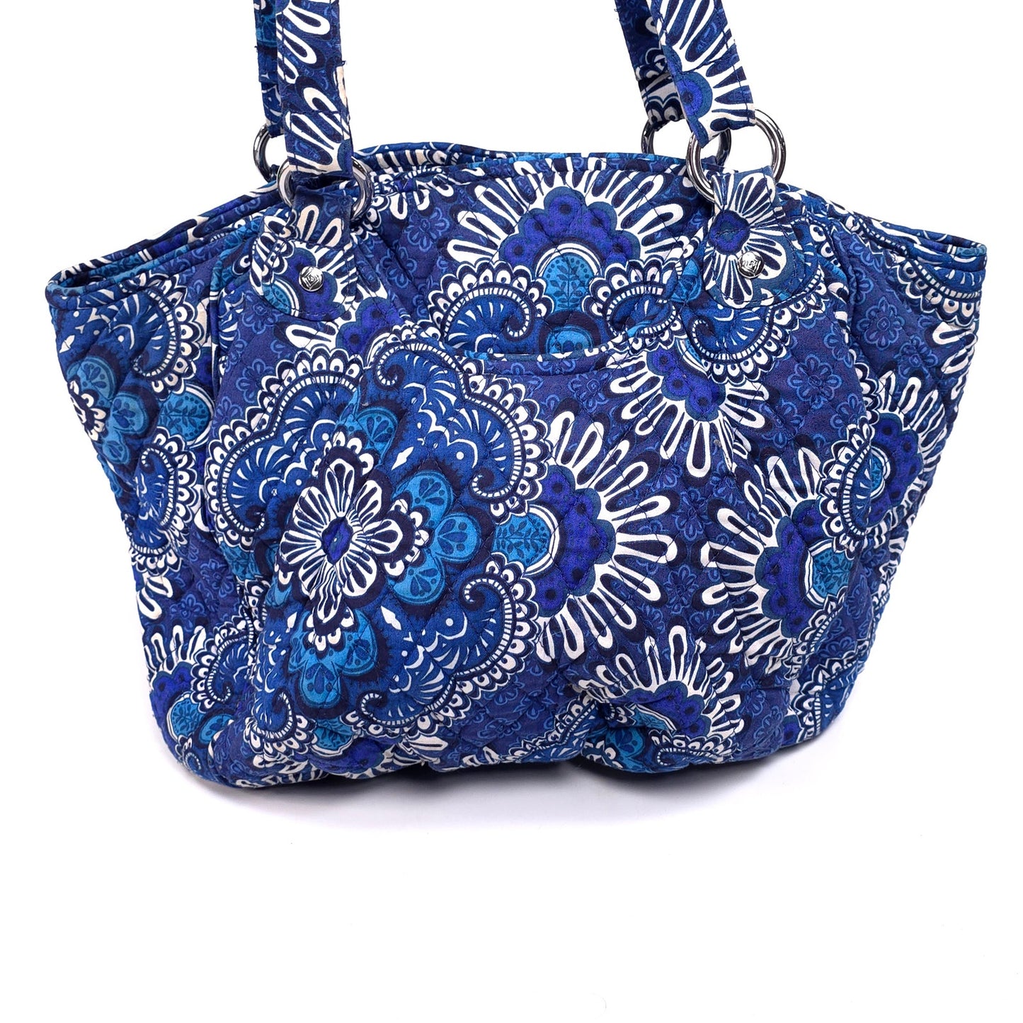 Vera Bradley Large Blue Bandana Shoulder Tote Bag Purse