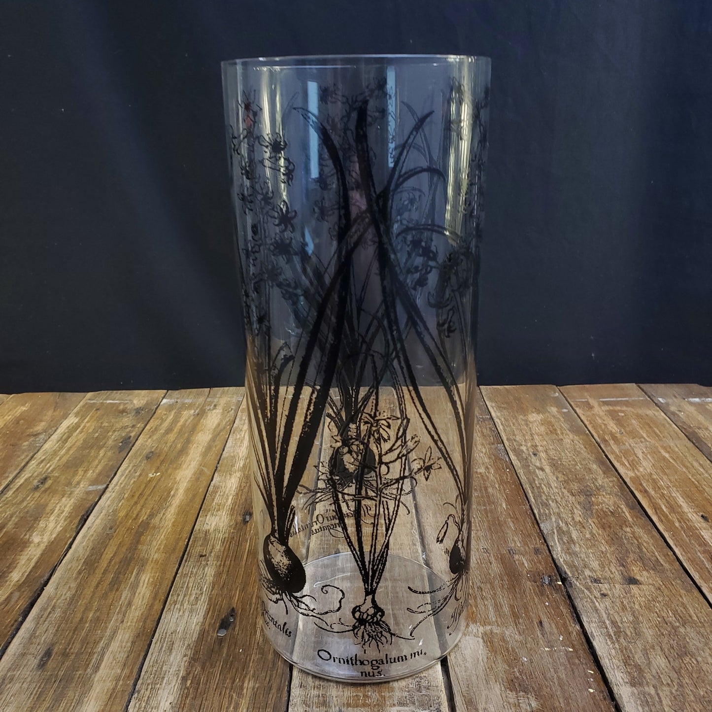Clear Glass Vase with Hyacinth Flower Overlay - Elegant Home Decor