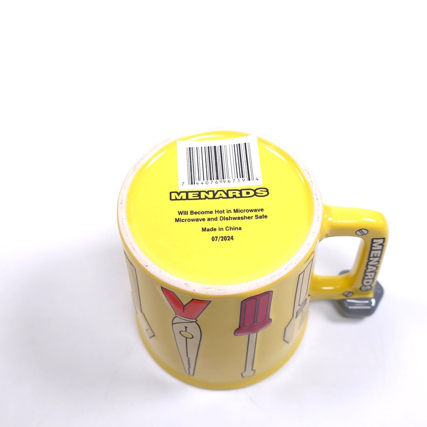 Menards 3D Embossed 16 oz Yellow Tool Cup Coffee Tea Mug