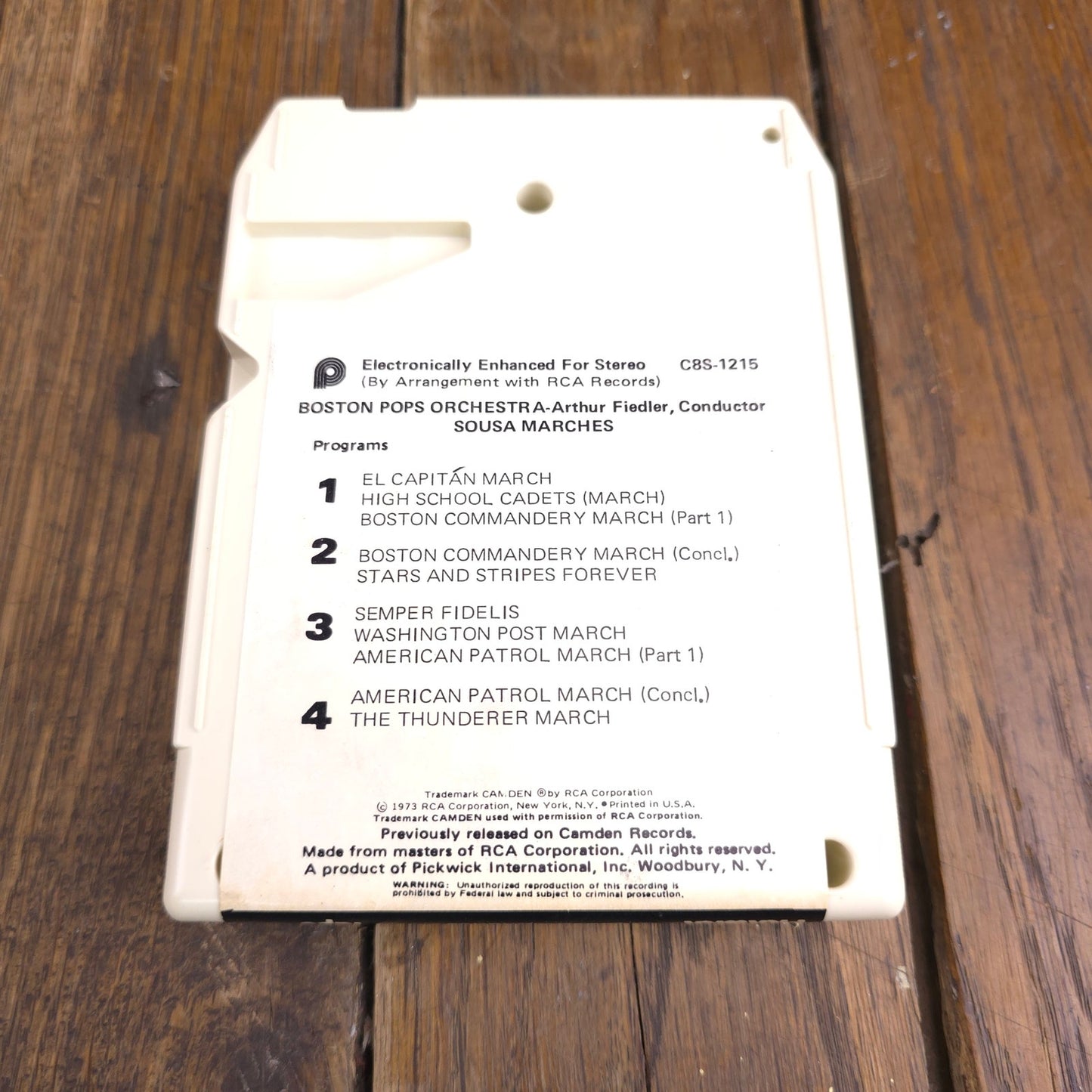 Arthur Fiedler Boston Pops Orchestra 8 Track Pickwick