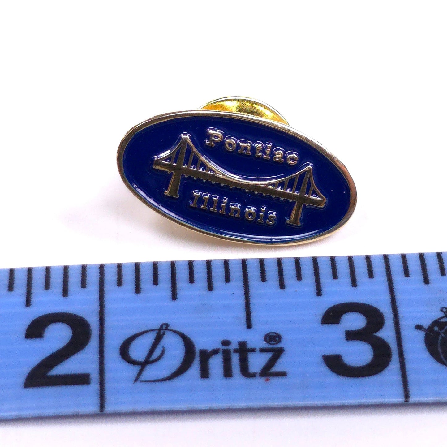 Pontiac Illinois Bridge Pinback Pin