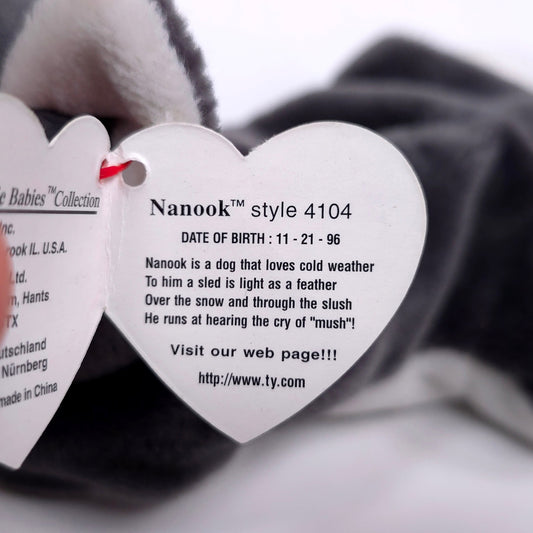 Nanook the Husky Style 4104 Retired TY Beanie Babies 2+ Ship FREE