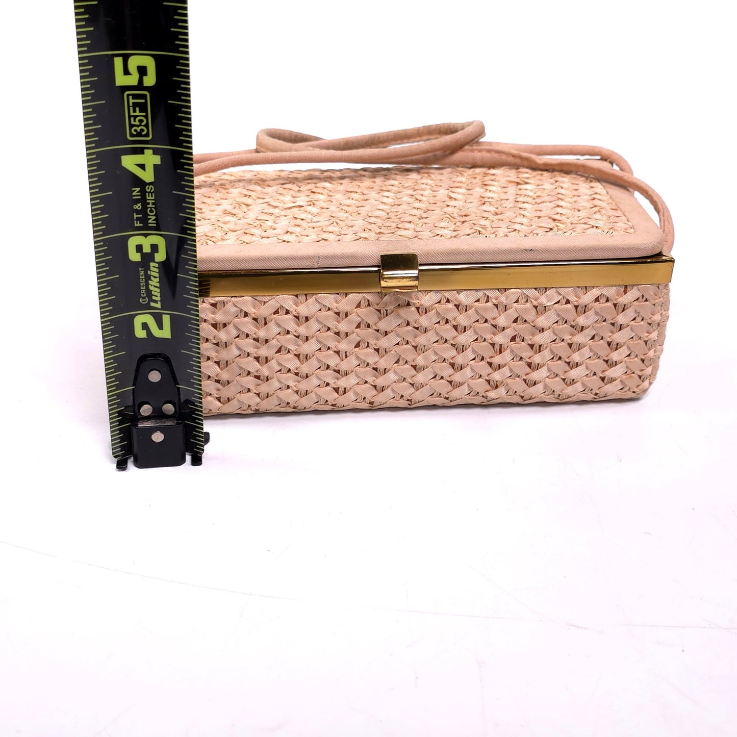 Vintage 60's H.I. Bag Woven Retangle Handbag w/ Attached Coin Purse