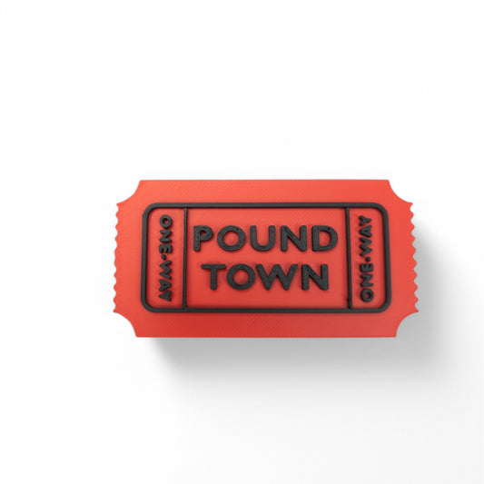 3D Pound Town Tickets One Way Valentines Holiday Birthday Gag Funny Joke Gift