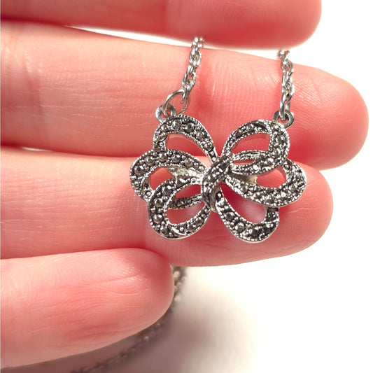 Avon Bow Silver-Tone Necklace