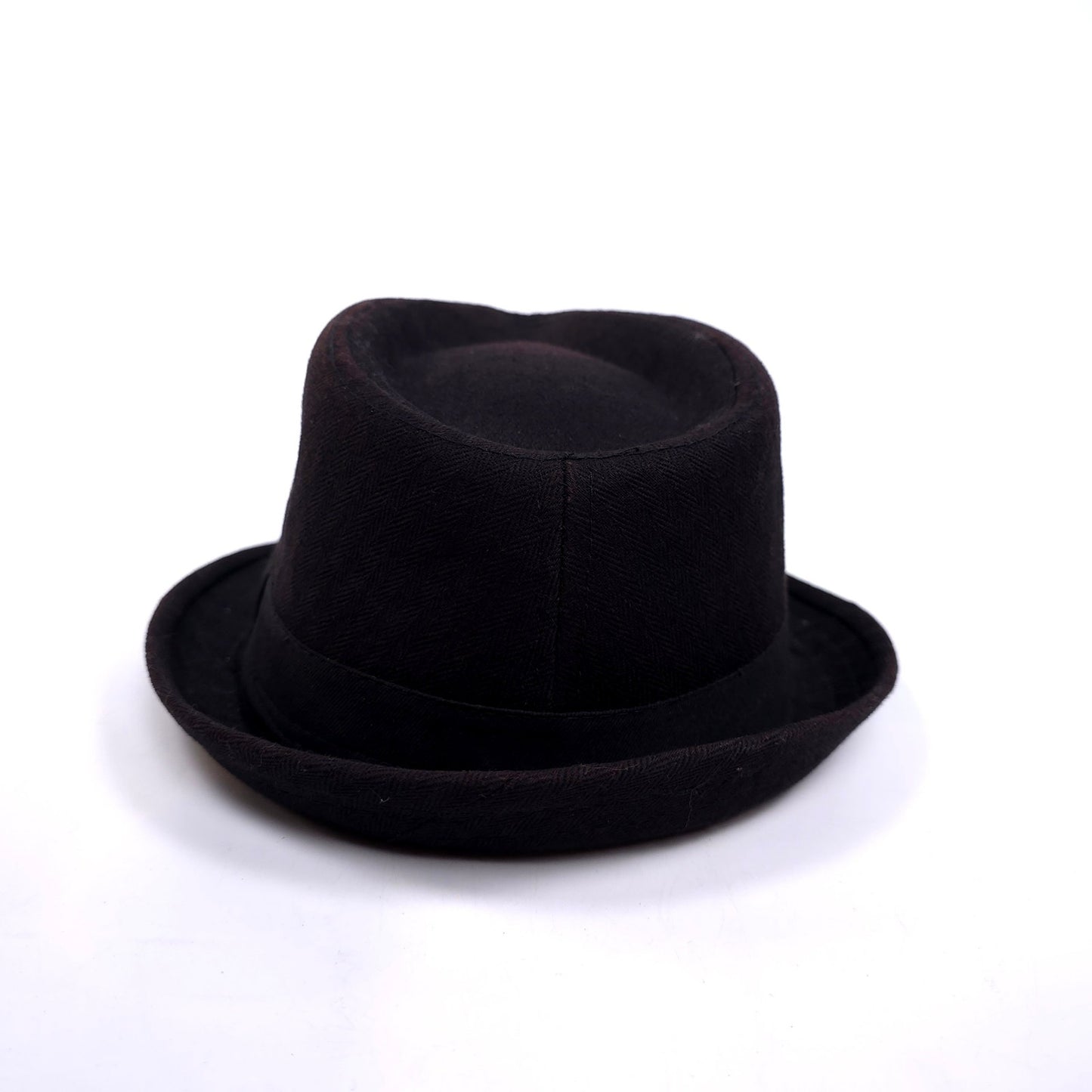Vintage Style Black 100% Cotton Shell Fedora Hat