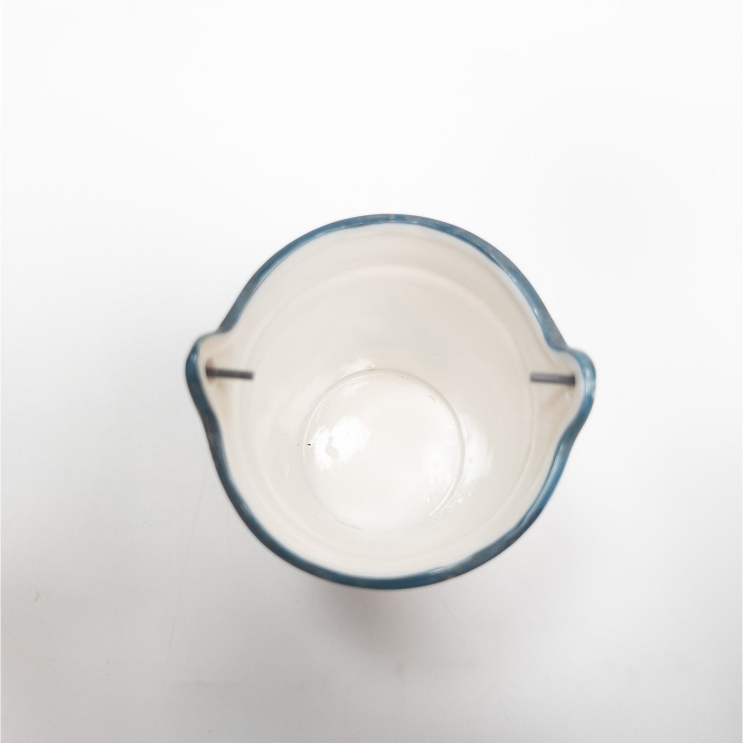 Vintage MCM Island Gullfoss Blue Flower Ceramic Mini 3" Bucket