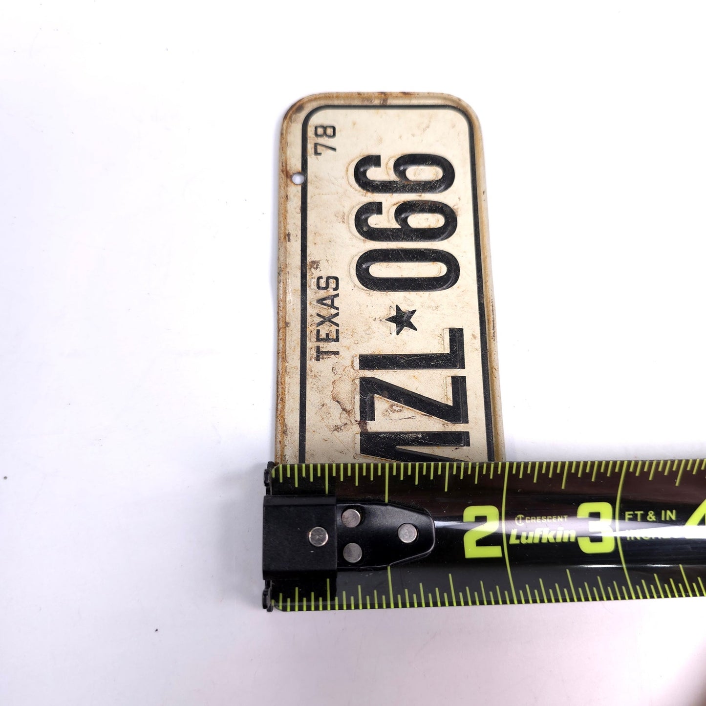 Vintage 1978 Metal Bicycle Plate Texas MZL 066
