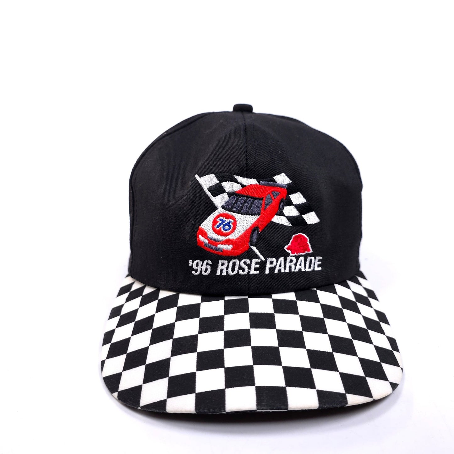 '96 rose Parade Snapback 5 Panel Hat Cap Racing Flag