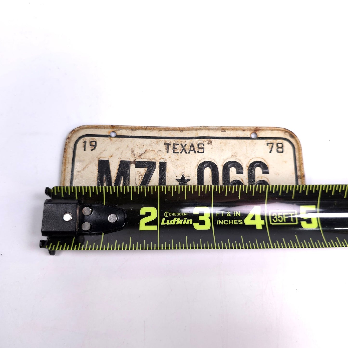 Vintage 1978 Metal Bicycle Plate Texas MZL 066