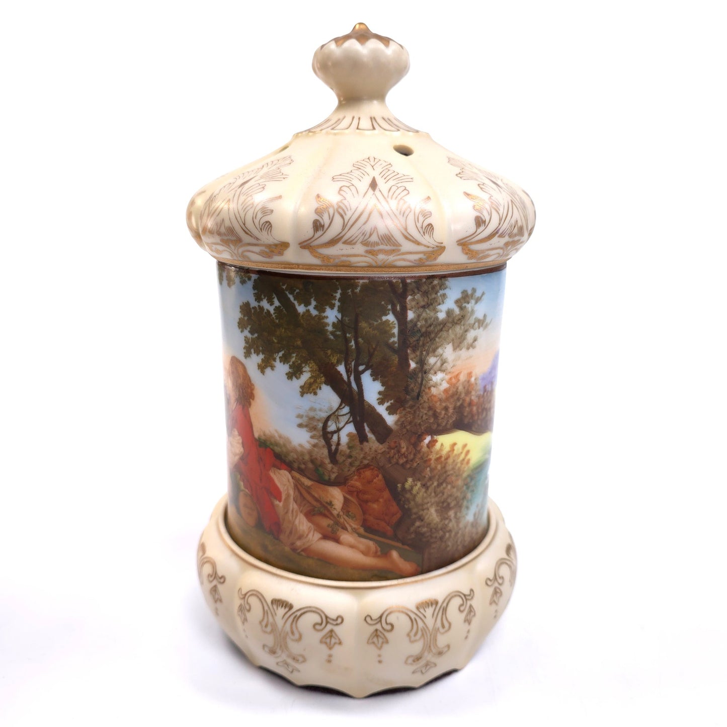 Vintage Ardalt Lenwile Vanity Jar Canister Trinket Music Box Renaissance