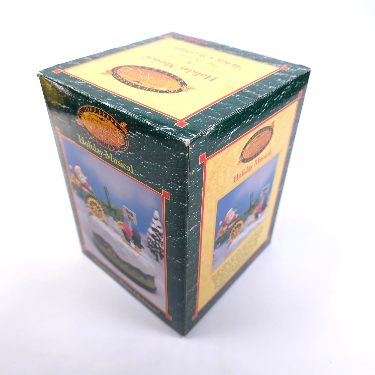 John Deere Enesco Santa Claus Moving Tractor Music Box Plays White Christmas