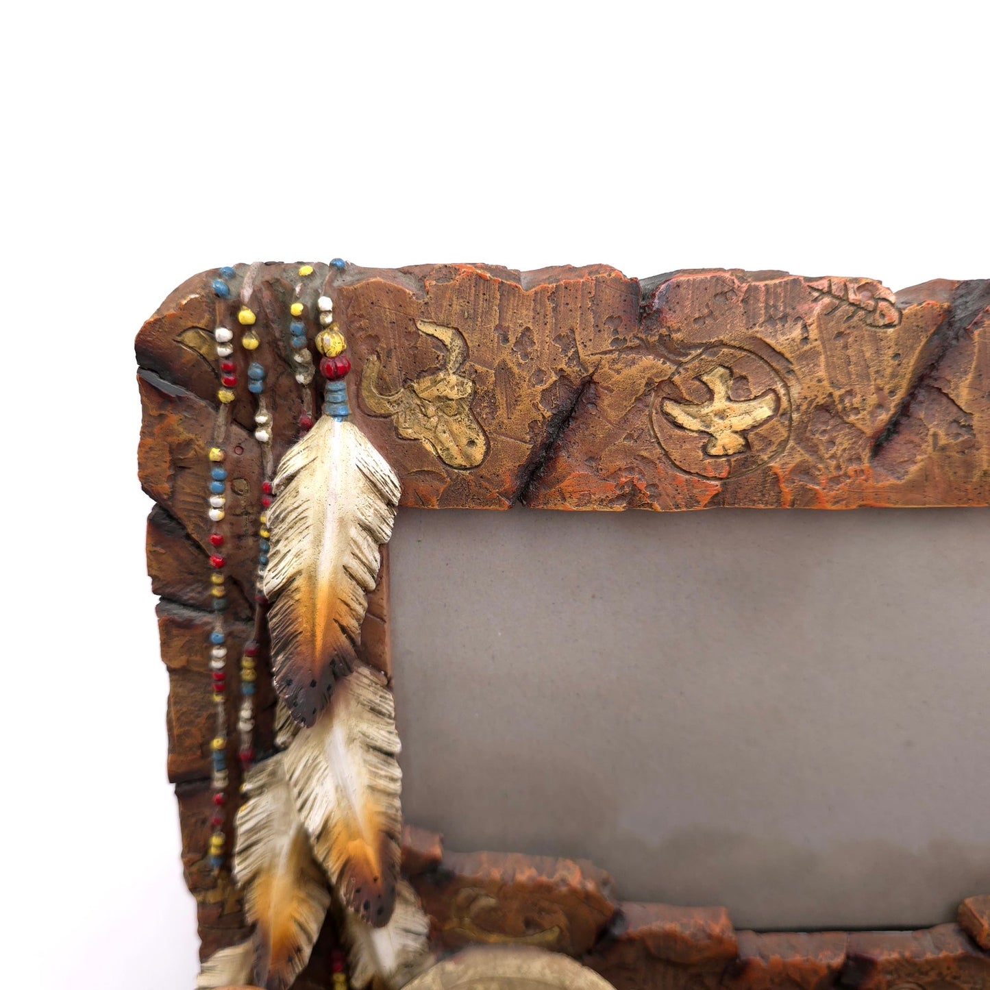 Native American 3D 6x4 Photo Picture Frame Pottery Beads Feathers Corn Indian