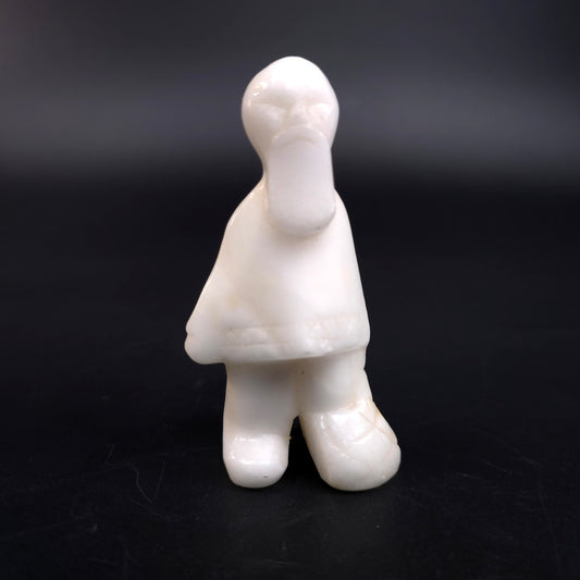 Vintage Milk Glass Man With Poncho & Beard Figurine