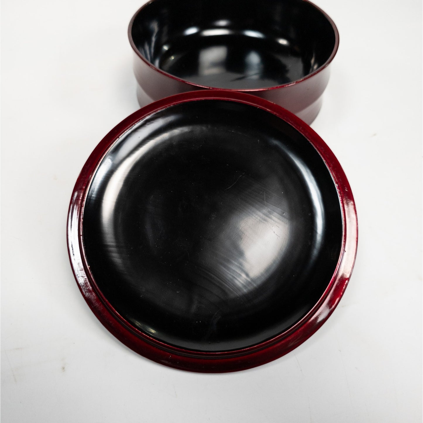Lacquered Japanese Tea Lidded Trinket Box Container Floral Design w/ Tassel