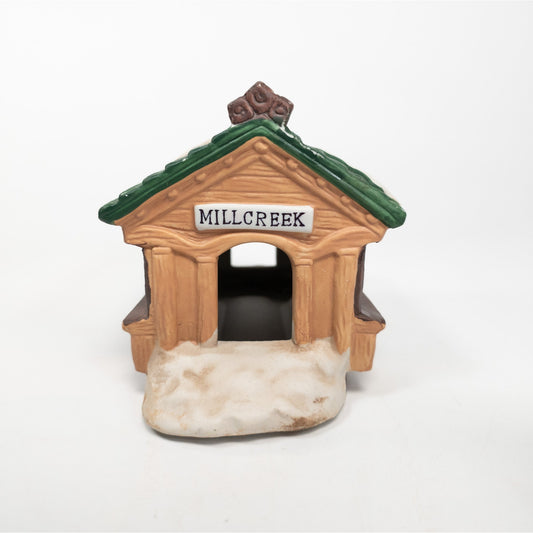 Porcelain Victorian Bridge Tealight Candle Holder Votive Winter Village