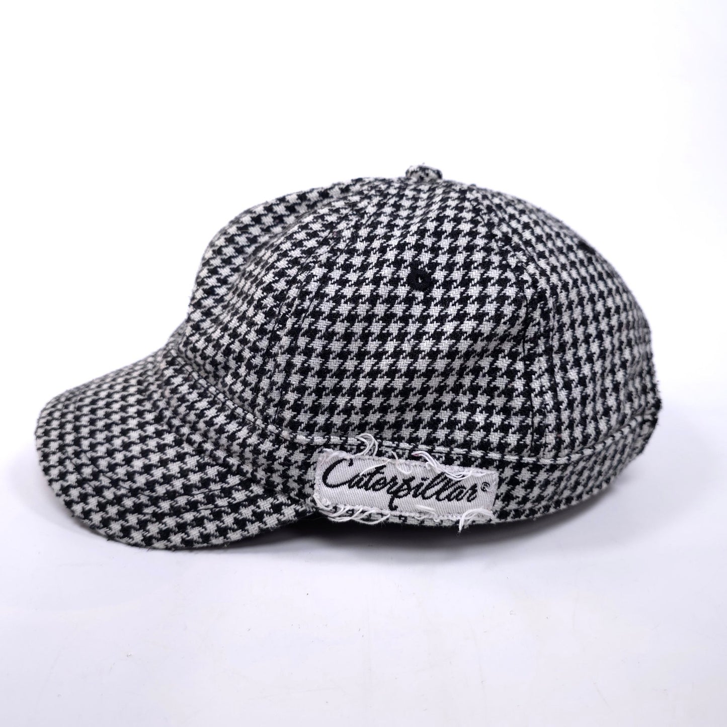 Caterpillar Houndstooth 6 Panel Short Bill Fashion Adjustable Cap Hat