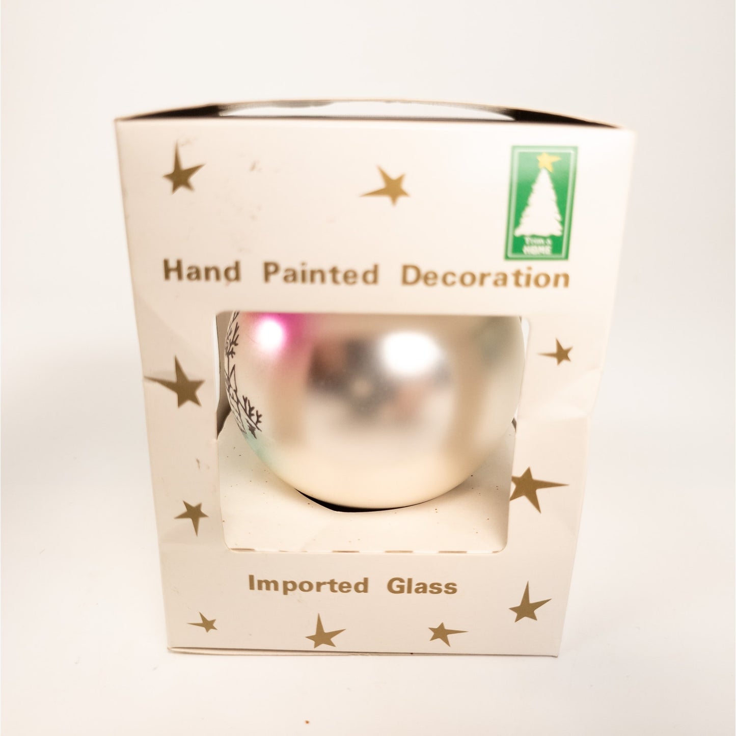Hand Painted Glass Ball Ornament - Trim A Home - Winter Snow Scene