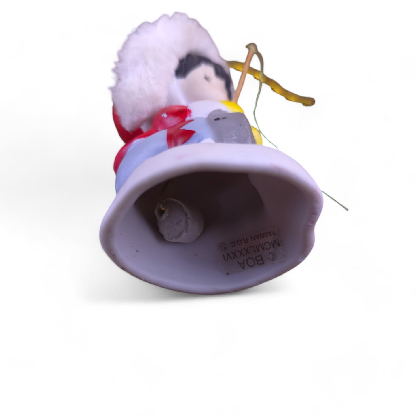 1980 BOA Jolly Jingles Christmas Bell Porcelain Ornmanet Fishing Pole Ice