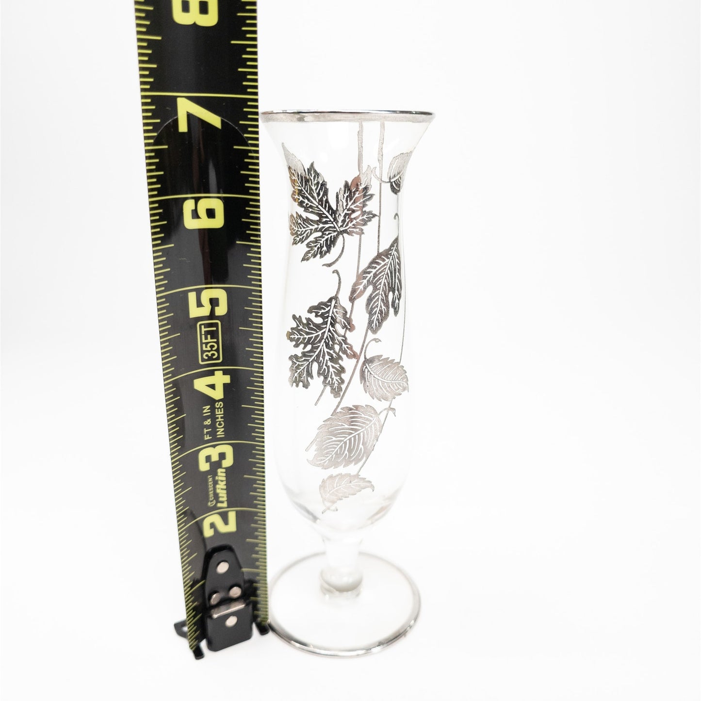 Vintage Silver City Silver Overlay Fluted Forest Pattern Bud Vase