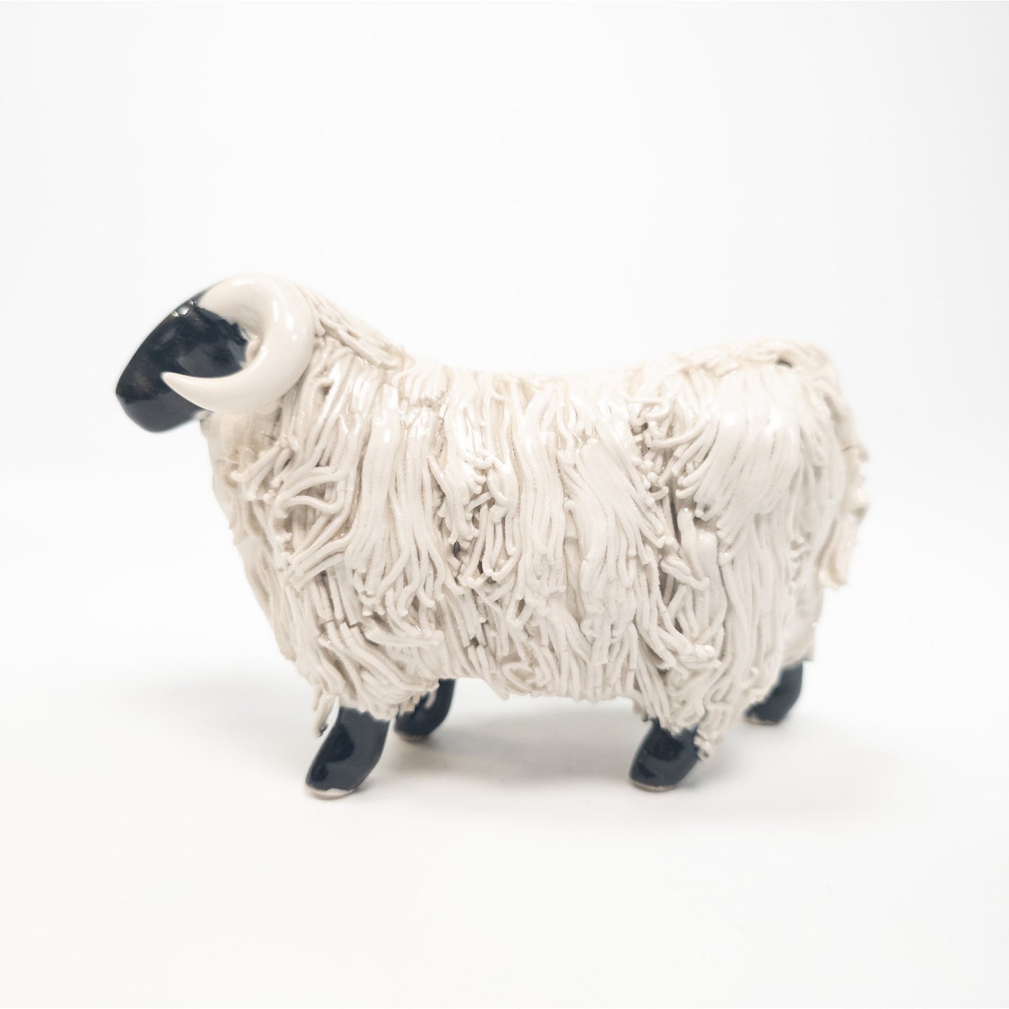 Vintage Tom Macki Porcelain Spaghetti Ram Figurine