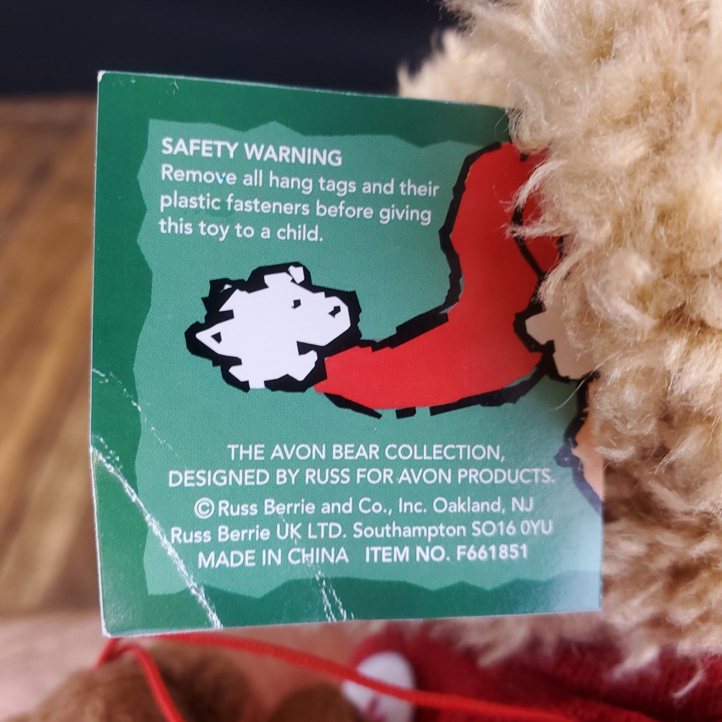 Avon Sammy Santa Plush 12" Toy Bear & Mini Bear Russ Berrie & Co. Item F661851