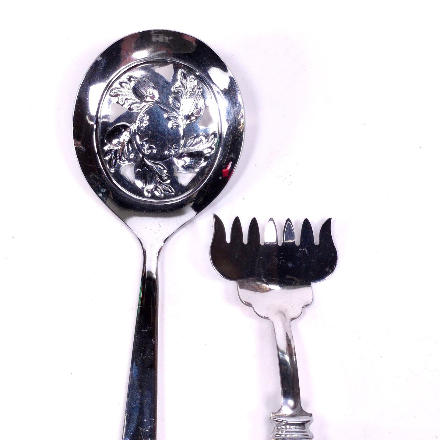Vintage Prill Sheffield England Spoon Fork Stainless Steel Porcelain Handle