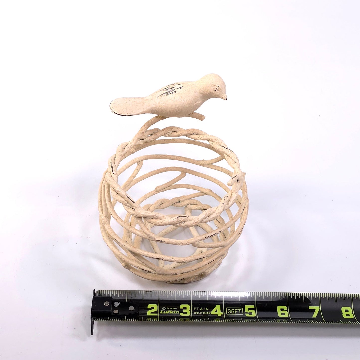 Cast Iron Bird Nest w/ Bird Candle Home Decor Bowl